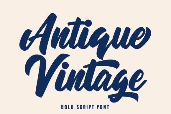 Antique Vintage: Bold Brush Script for Impactful Designs