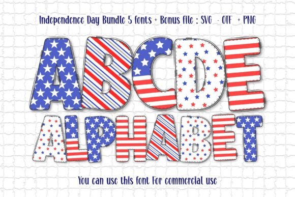 Celebrate with the American Flag Color Font