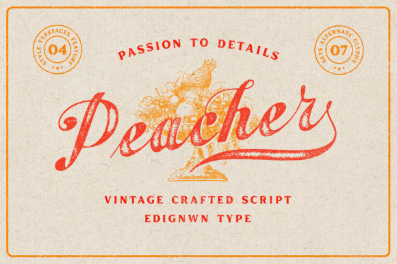 Peacher: A Stylish Retro Cursive Font for Modern Designers